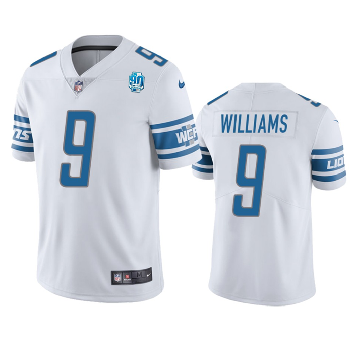 Detroit Lions #9 Jameson Williams White 2023 90th Anniversary Vapor Untouchable Limited Stitched Jersey